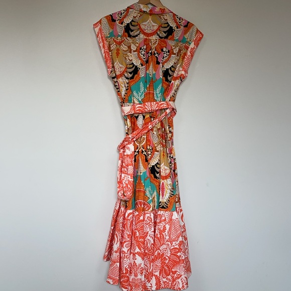 Anthropologie Orange Midi Sundress with Flutter Sleeves - Picture 8 of 8